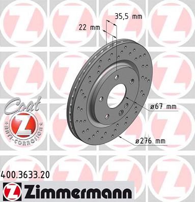 ZIMMERMANN 400363320 -  Тормозной диск