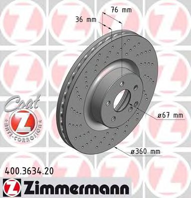 ZIMMERMANN 400363420 -  Тормозной диск