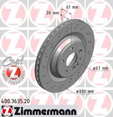 ZIMMERMANN 400363520 -  Тормозной диск