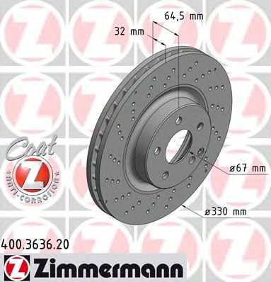 ZIMMERMANN 400363620 -  Тормозной диск