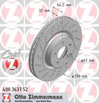 ZIMMERMANN 400363752 -  Тормозной диск