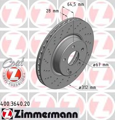 ZIMMERMANN 400364020 -  Тормозной диск
