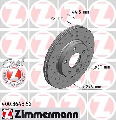 ZIMMERMANN 400364352 -  Тормозной диск