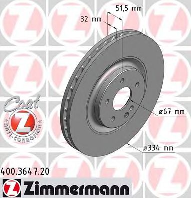 ZIMMERMANN 400364720 -  Тормозной диск