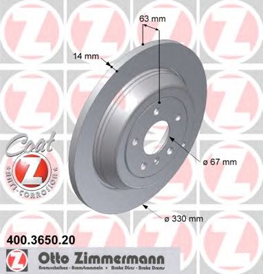 ZIMMERMANN 400365020 -  Тормозной диск