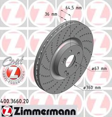 ZIMMERMANN 400366020 -  Тормозной диск