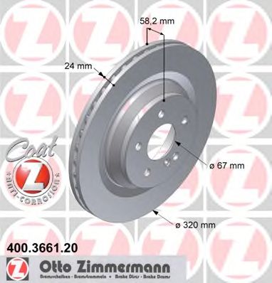 ZIMMERMANN 400366120 -  Тормозной диск
