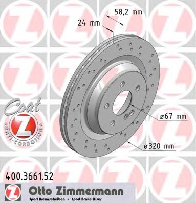ZIMMERMANN 400366152 -  Тормозной диск