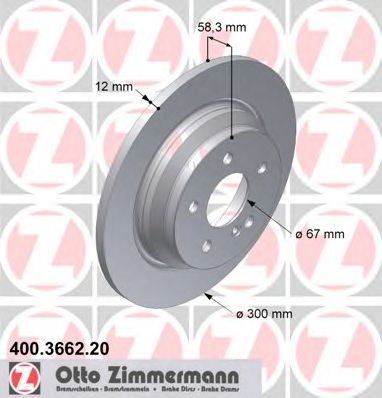 ZIMMERMANN 400366220 -  Тормозной диск