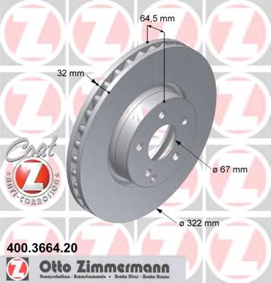 ZIMMERMANN 400366420 -  Тормозной диск