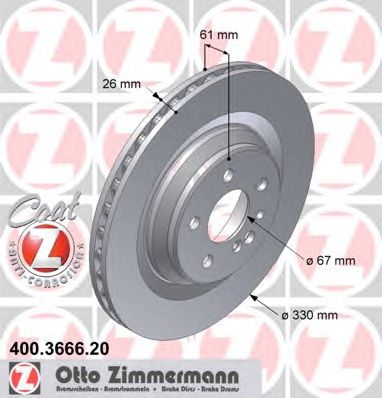 ZIMMERMANN 400366620 -  Тормозной диск