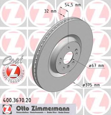 ZIMMERMANN 400367020 -  Тормозной диск