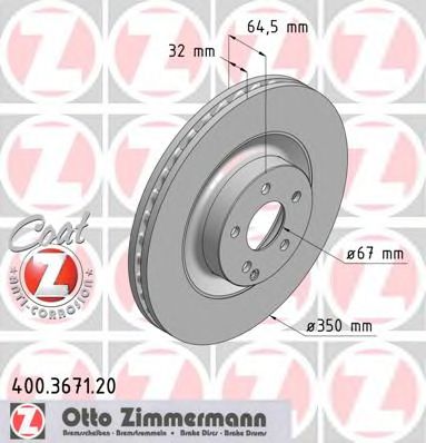 ZIMMERMANN 400367120 -  Тормозной диск