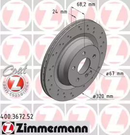 ZIMMERMANN 400367252 -  Тормозной диск