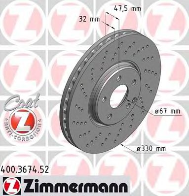 ZIMMERMANN 400367452 -  Тормозной диск