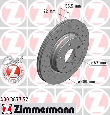 ZIMMERMANN 400367752 -  Тормозной диск