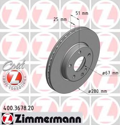 ZIMMERMANN 400367820 -  Тормозной диск
