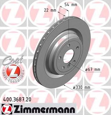 ZIMMERMANN 400368720 -  Тормозной диск