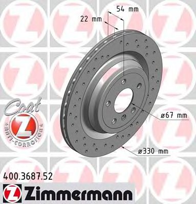 ZIMMERMANN 400368752 -  Тормозной диск
