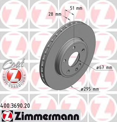 ZIMMERMANN 400369020 -  Тормозной диск