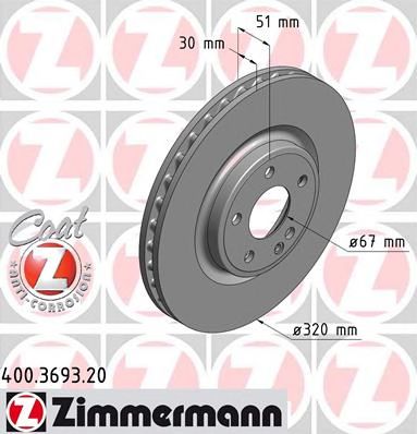 ZIMMERMANN 400369320 -  Тормозной диск