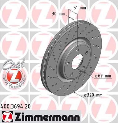 ZIMMERMANN 400369420 -  Тормозной диск