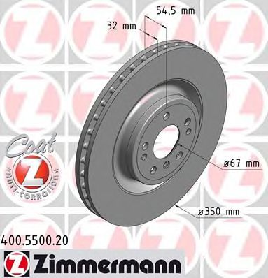 ZIMMERMANN 400550020 -  Тормозной диск