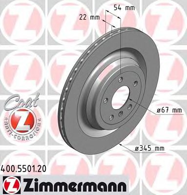 ZIMMERMANN 400550120 -  Диск тормозной вентилируемый