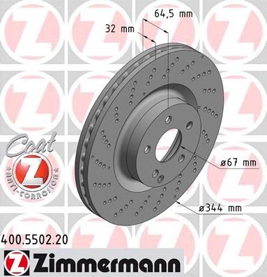 ZIMMERMANN 400550220 -  Тормозной диск