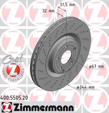 ZIMMERMANN 400550520 -  Тормозной диск