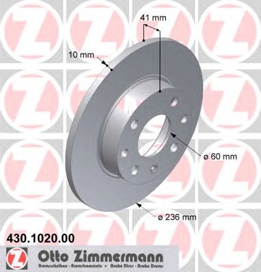 ZIMMERMANN 430102000 -  Тормозной диск