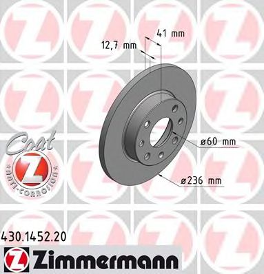 ZIMMERMANN 430145220 -  Диск тормозной, Coat Z