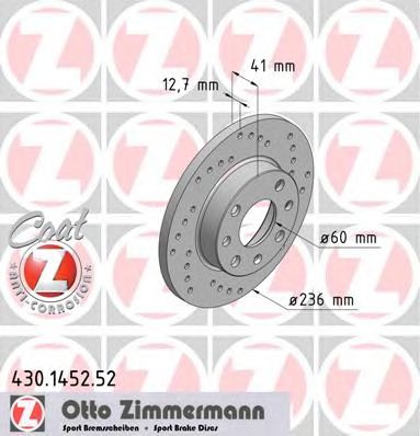 ZIMMERMANN 430145252 -  Тормозной диск