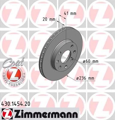 ZIMMERMANN 430145420 -  Тормозной диск