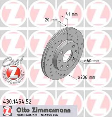 ZIMMERMANN 430145452 -  Тормозной диск