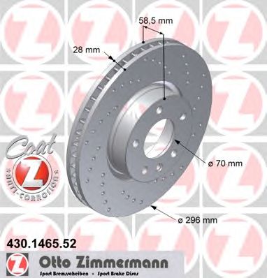 ZIMMERMANN 430146552 -  Тормозной диск