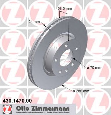 ZIMMERMANN 430147000 -  Тормозной диск