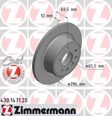 ZIMMERMANN 430147120 -  Диск тормозной, Coat Z