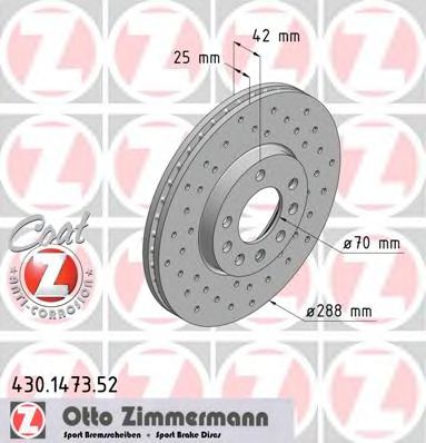 ZIMMERMANN 430147352 -  Тормозной диск