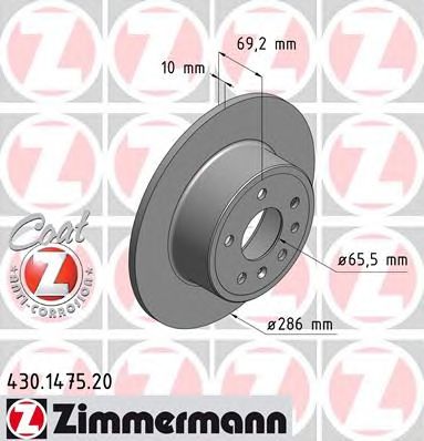 ZIMMERMANN 430147520 -  Тормозной диск
