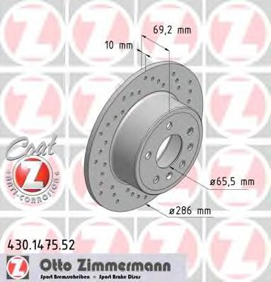 ZIMMERMANN 430147552 -  Тормозной диск