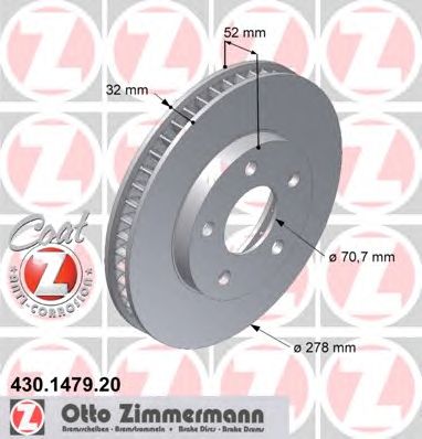 ZIMMERMANN 430147920 -  Тормозной диск