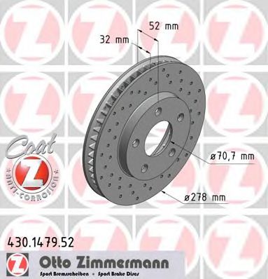 ZIMMERMANN 430147952 -  Тормозной диск