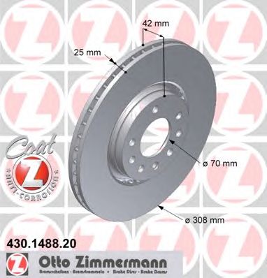 ZIMMERMANN 430148820 -  Тормозной диск