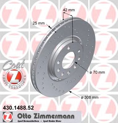 ZIMMERMANN 430148852 -  Тормозной диск