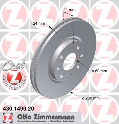 ZIMMERMANN 430149020 -  Тормозной диск
