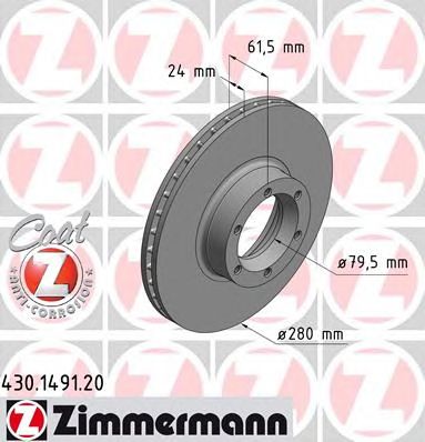 ZIMMERMANN 430149120 -  Тормозной диск