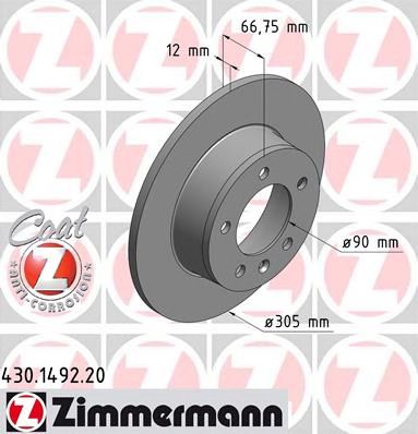 ZIMMERMANN 430149220 -  Тормозной диск