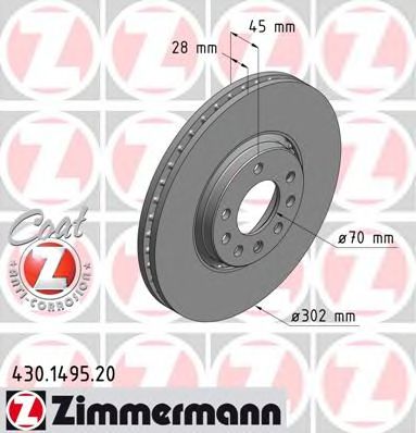 ZIMMERMANN 430149520 -  Тормозной диск