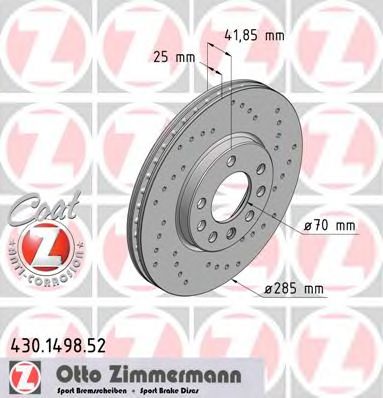 ZIMMERMANN 430149852 -  Тормозной диск